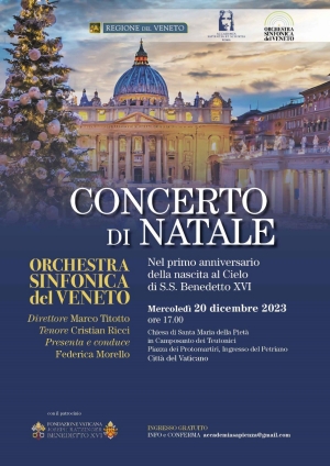 INVITO CONCERTO 20 DICEMBRE IN VATICANO
